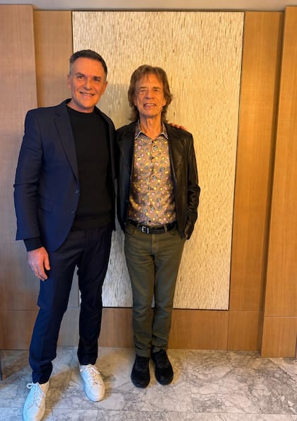 Leo Rodríguez y Mick Jagger en Londres