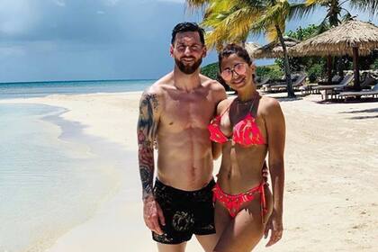 Leo y Antonela, en el Caribe.