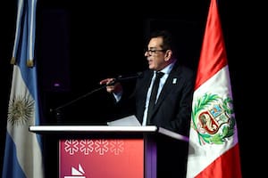 Leonardo Cifelli durante su discurso de apertura en la Feria del Libro