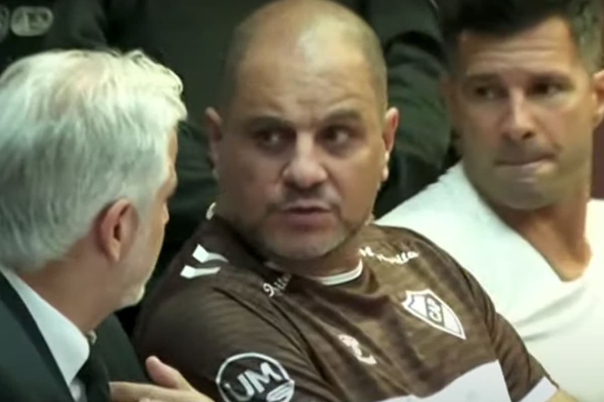 Leonardo Cositorto, con la camiseta de Platense, en el inicio del juicio