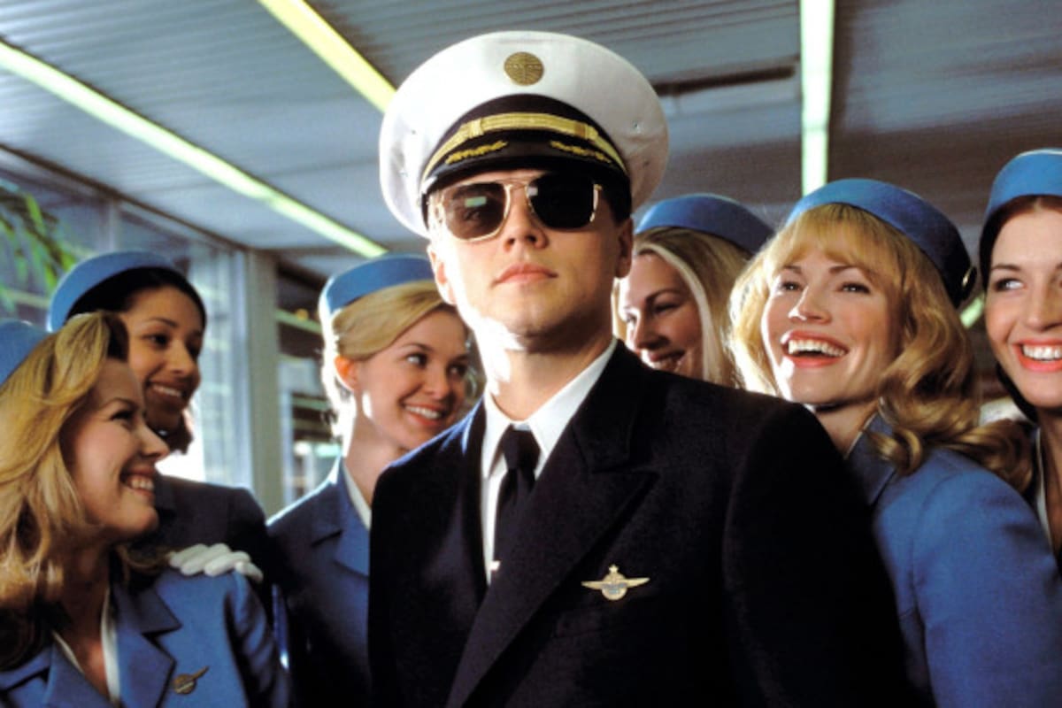 Leonardo DiCaprio, como Frank Abagnale en la película Atrápame si puedes
