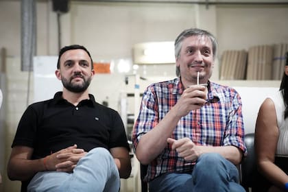 Leonardo Grosso y Máximo Kirchner, el viernes en San Martín