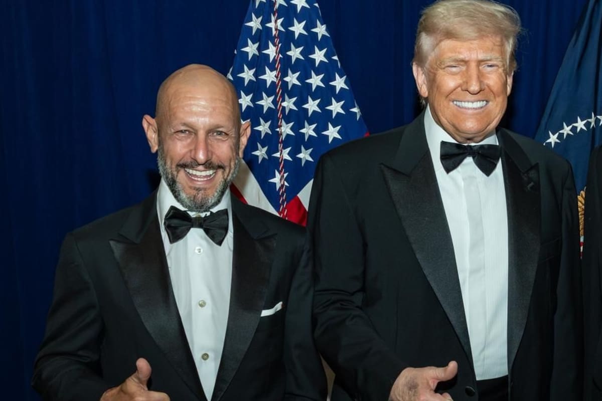 Leonardo Scatturice, con Donald Trump, en el estreno de "Les Miserables" en Washington DC, el 15 de junio de 2025