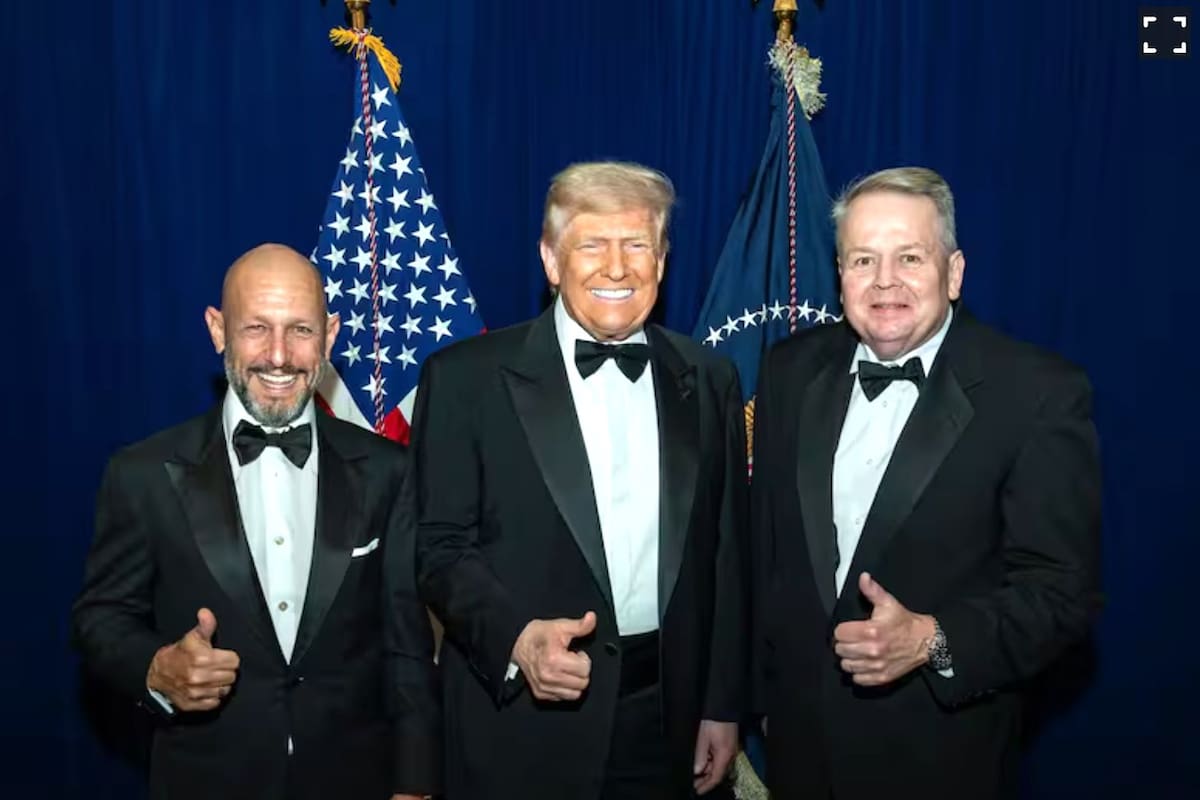Leonardo Scatturice junto al presidente de Estados Unidos, Donald Trump.