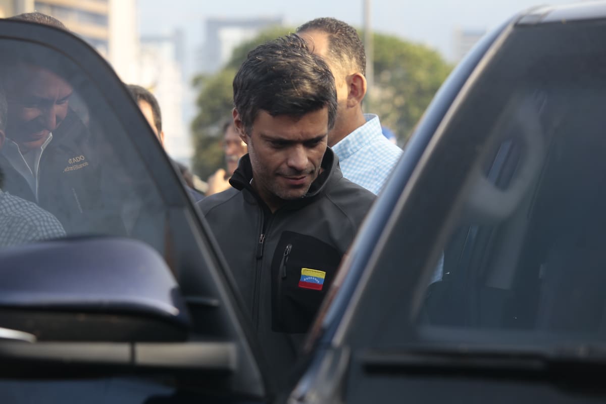 Leopoldo López, hoy, horas después de quedar en libertad