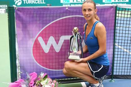 Lesia Tsurenko cuando ganó su primer título WTA, en Estambul 2015