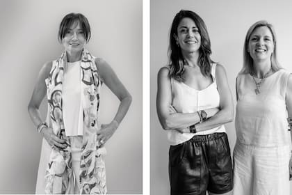 Leticia Rocco, de 11.11 Estudio. A la derecha, Cecilia Larralde y Marcela Spelzini, fundadoras del estudio Larralde-Spelzini.