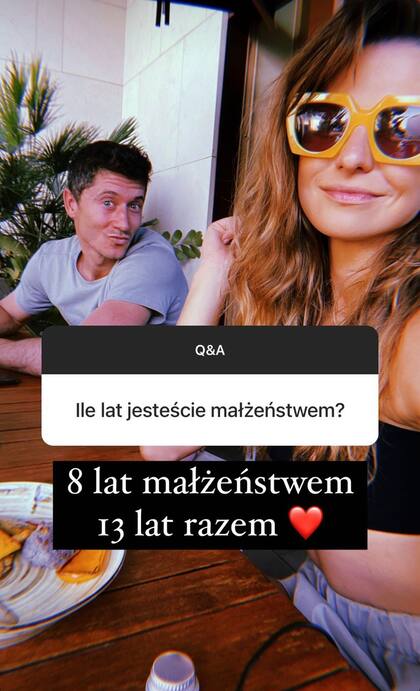 Lewandowski y su esposa están casados hace ocho años pero juntos hace 13