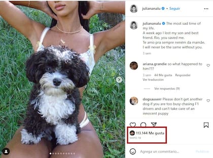 Lewis Hamilton tuvo una última interacción en redes con Juliana el pasado 19 de mayo