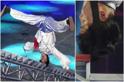 Li sostiene el récord mundial de escalones subidos solo con su cabeza. Fuente: Guinness World Records