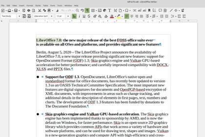 LibreOffice 7 es la suite de oficina gratis alternativa al Office de Microsoft
