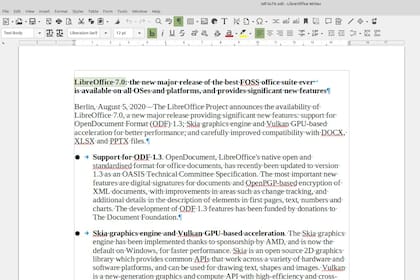 LibreOffice 7 es la suite de oficina gratis alternativa al Office de Microsoft