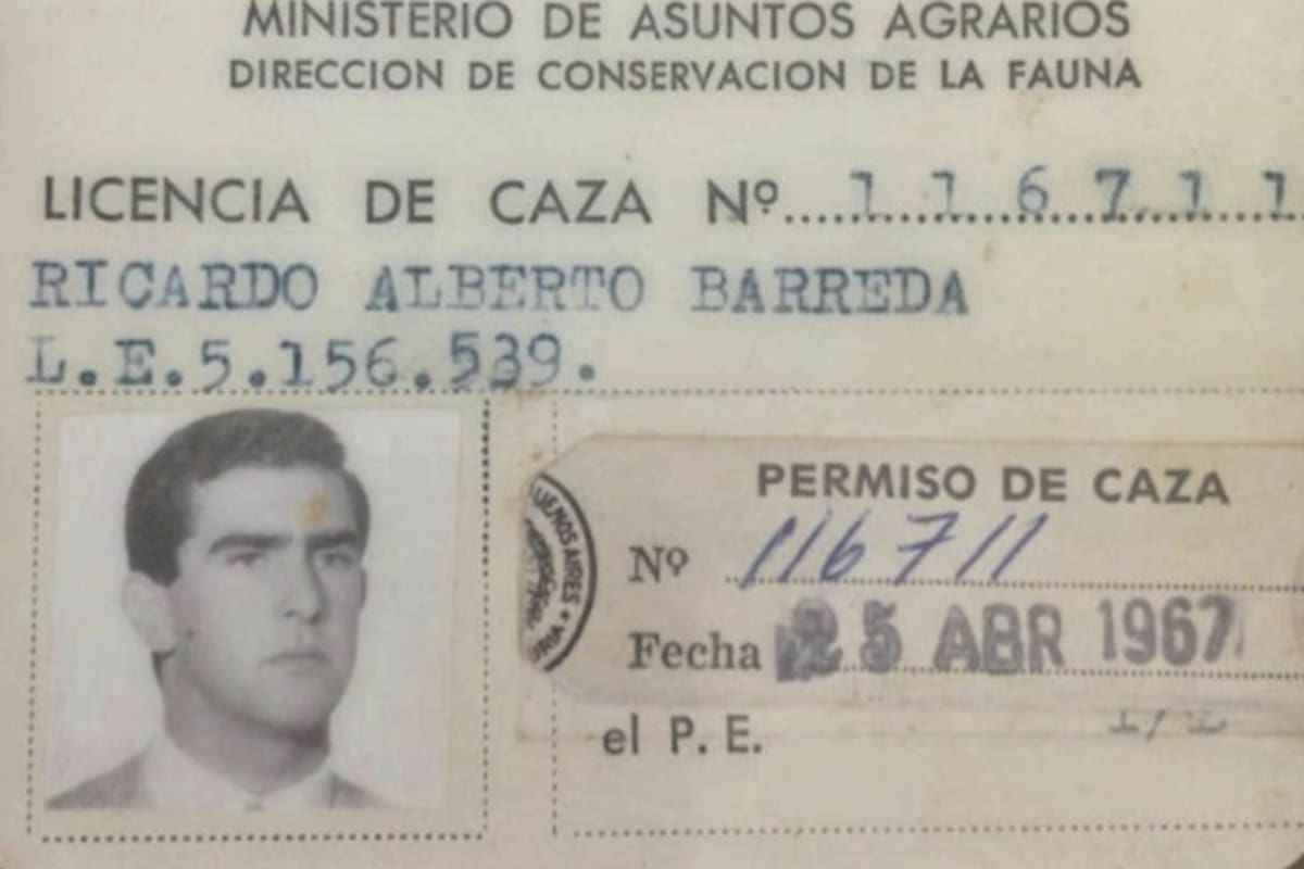 Licencia de caza expedida por el Ministerio Asuntos Agrarios en 1967