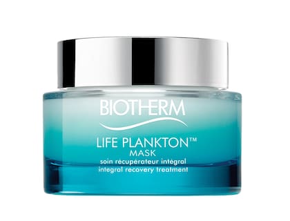 Life Plankton Mask: máscara nocturna de reparación intensa en textura hidrogel ($2070, Biotherm).