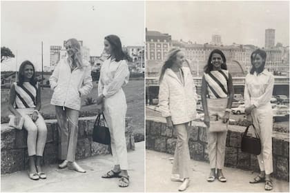 Lili Crociati con dos de sus amigas