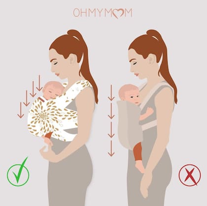 Lina publica ilustraciones propias en su instagram y página web con las que busca enseñar sobre el porteo.
