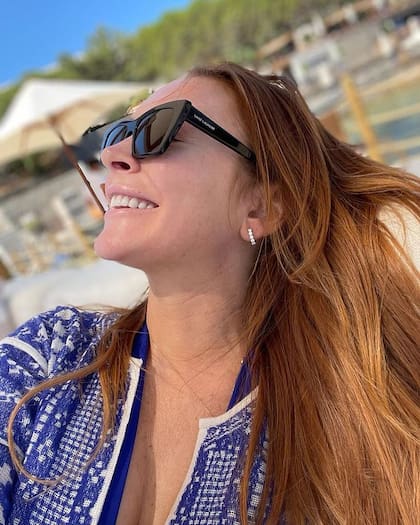 Lindsay Lohan enamorada y contenta en su luna de miel (Instagram: @lindsaylohan)