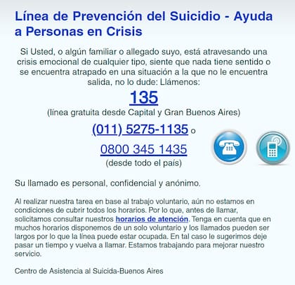 Línea de prevención del suicidio