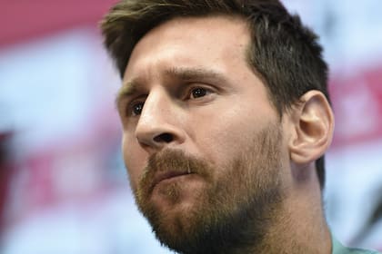 Lionel Messi, en la conferencia de prensa que ofreció junto a Gerard Piqué.