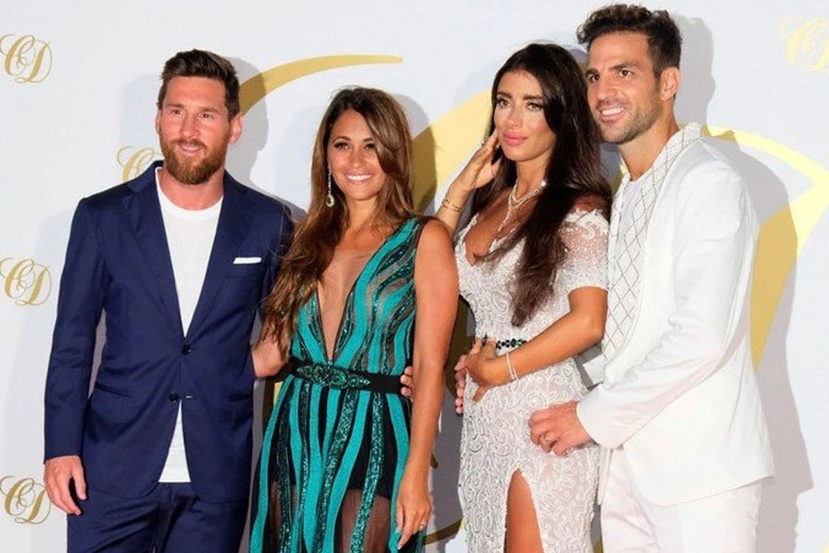 Lionel Messi, Antonela Roccuzzo, Daniella Semaan y Cesc Fábregas