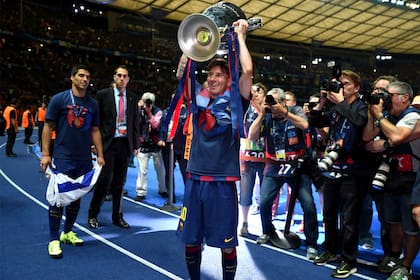 Lionel Messi con la Champions 2015, la última que ganó Barcelona