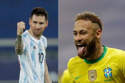 Lionel Messi de Argentina y Neymar del seleccionado de Brasil; ambos pasan un muy buen momento y apuntan a disputarse el trono de la máxima figura de la Copa América en la recta final
