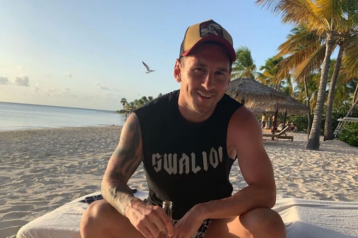 Lionel Messi de vacaciones en Antigua