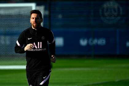 Lionel Messi, durante un entrenamiento del PSG