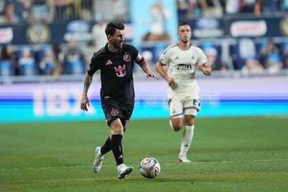Lionel Messi en el empate entre Inter Miami y Philadephia Union. (AP Photo/Matt Rourke)