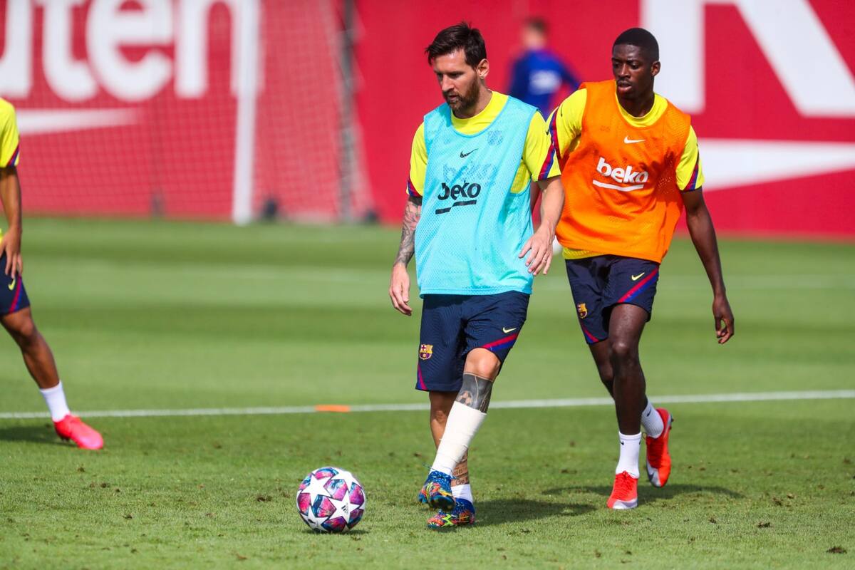 Lionel Messi, en el entrenamiento de Barcelona rumbo a los cuartos de final de la Champions League