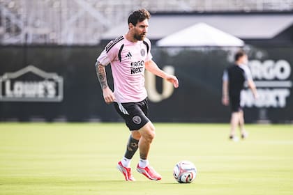 Lionel Messi en el entrenamiento de Inter de Miami de este viernes