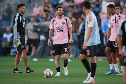 Lionel Messi, en la entrada en calor de Inter Miami