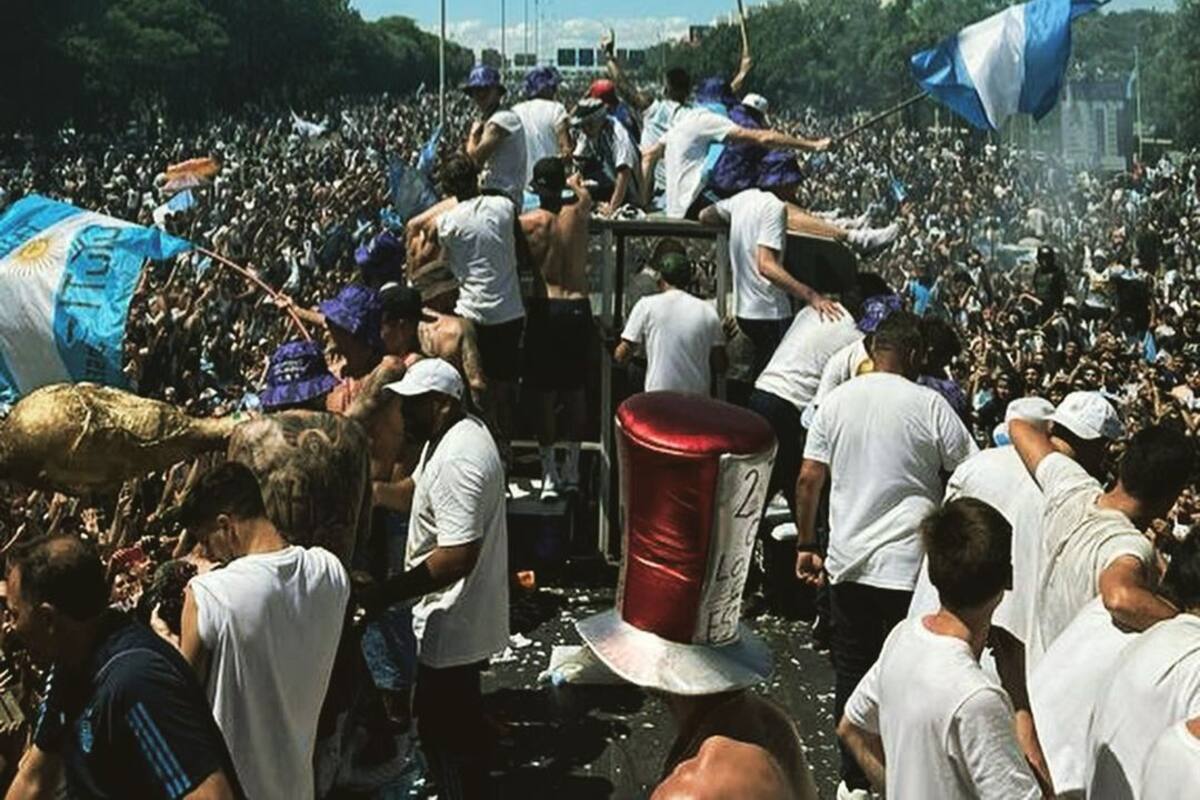 Lionel Messi en los festejos en la Argentina Mundial Qatar 2022