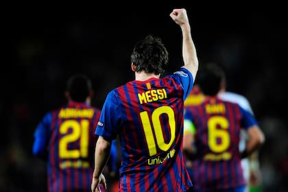 Lionel Messi festeja uno de sus goles durante un partido de la Champions League entre Barcelona y Bayer 04 Leverkusen, en marzo de 2012; en el club catalán sueñan por reflotar el vínculo