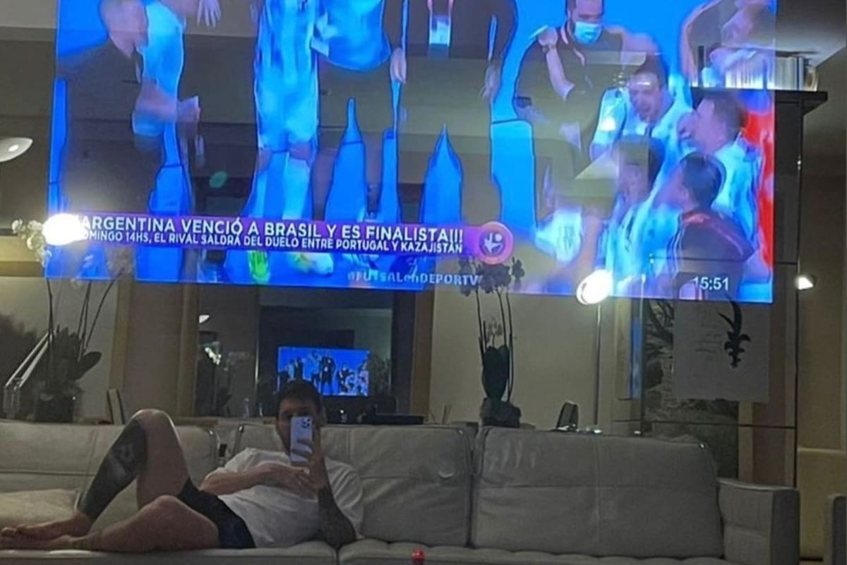 Lionel Messi festejó el pase a la final del seleccionado argentino de futsal