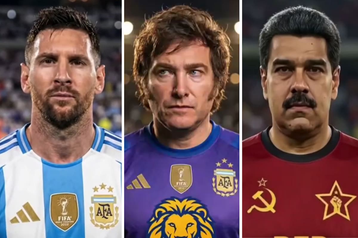 Lionel Messi, Javier Milei y Nicolás Maduro en el video compartido por el Presidente