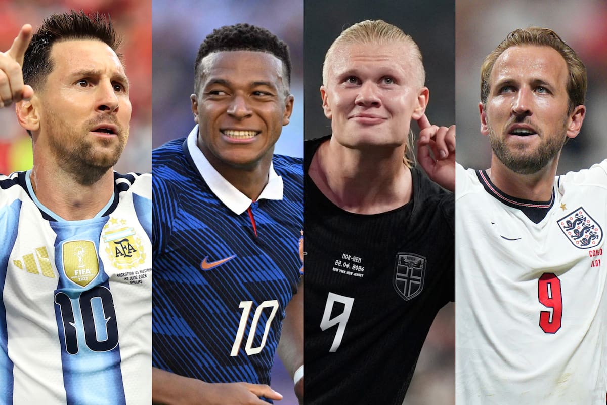 Esta é a tabela de gols da Copa do Mundo de 2026 com Messi, Mbappé, Haaland e Kane.