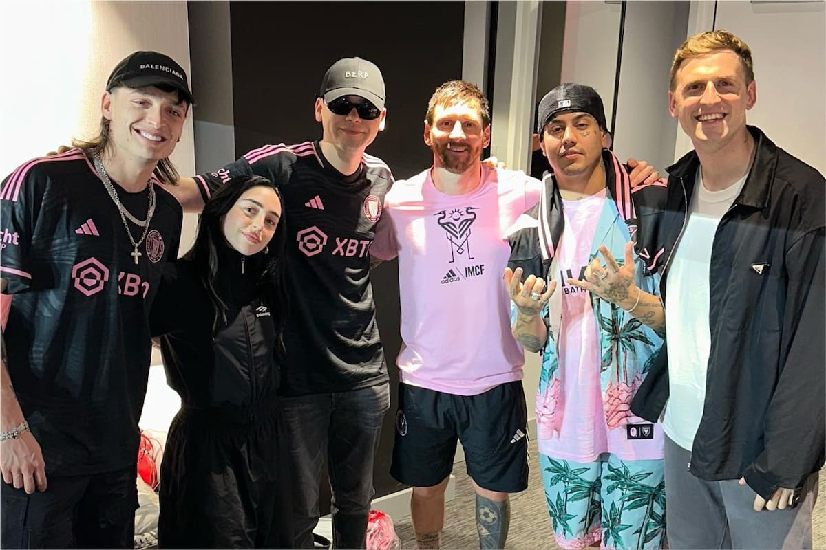 Lionel Messi posó junto a Nicki Nicole, Peso Pluma, Bizarrap, Duki y Louta tras disputar un encuentro con el Inter Miami