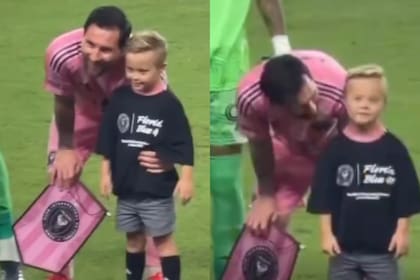 Lionel Messi protagonizó un tierno momento con un niño en la previa del partido de Inter Miami y Cincinnati (Foto: Captura de video / X @sudanalytics_)