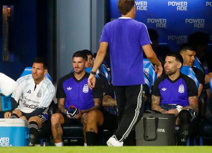 Lionel Messi, Rodrigo De Paul y Nicolás Otamendi, tres históricos de la selección argentina