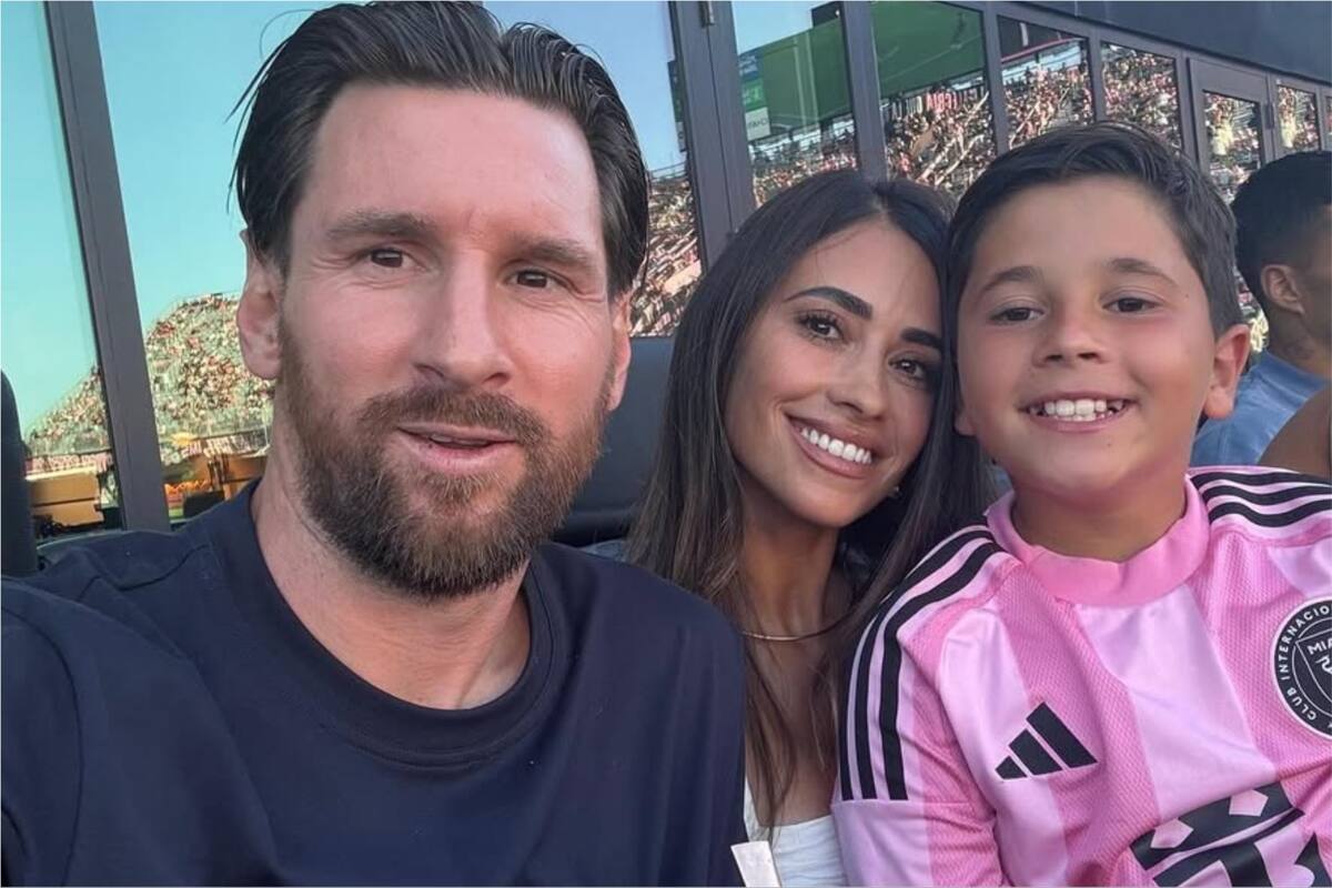 Lionel Messi se sacó una selfie con Antonela y Mateo, su hijo