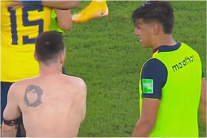 Lionel Messi tiene tatuado en la espalda el rostro de su madre (Foto: Captura)
