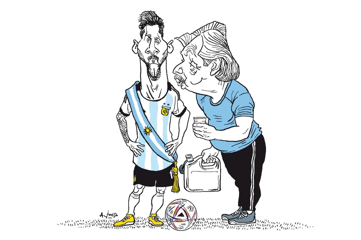 Lionel Messi y Alberto Fernández