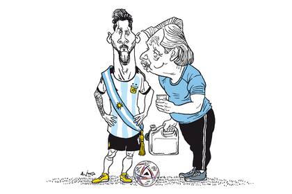 Lionel Messi y Alberto Fernández