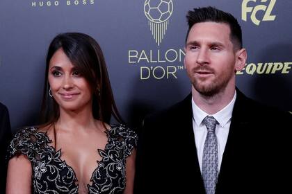 Lionel Messi y Antonela Rocuzzo en el Balón de Oro 2019.