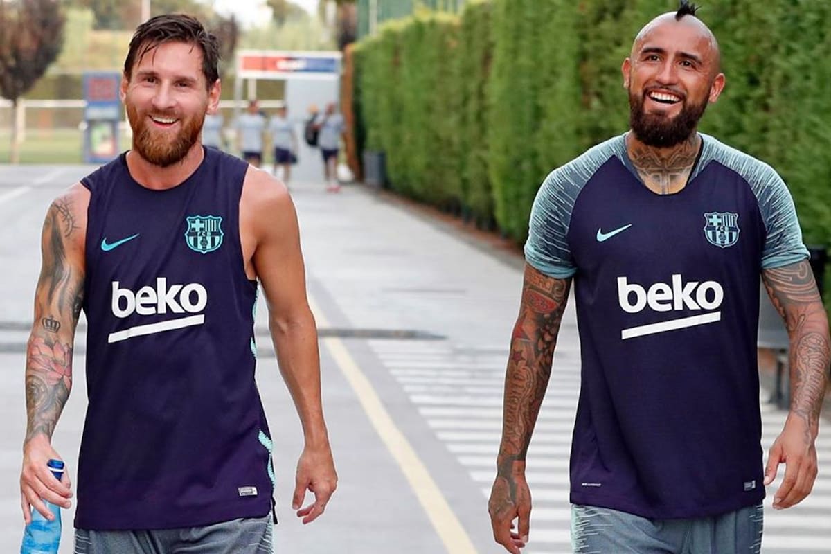 Lionel Messi y Arturo Vidal