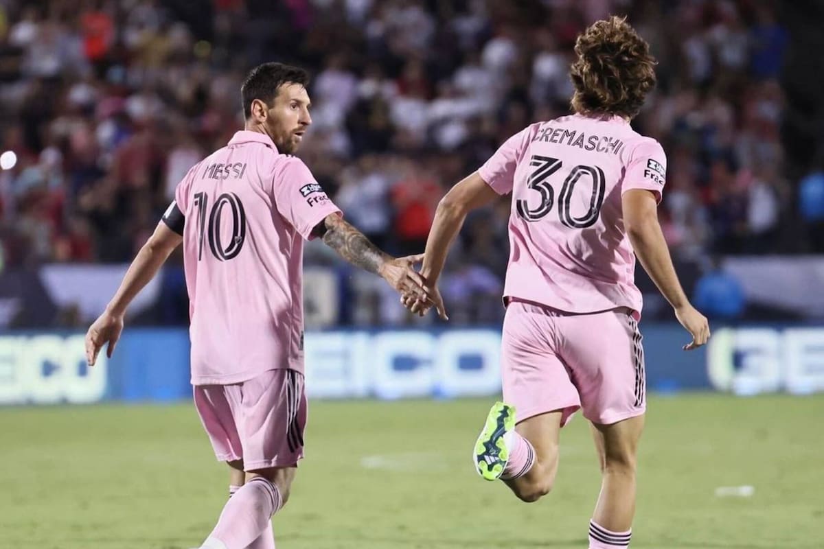 Lionel Messi y Benjamín Cremaschi