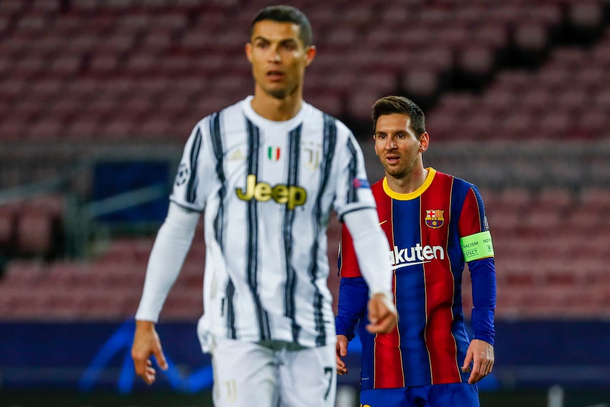 Lionel Messi y Cristiano Ronaldo durante el partido vs Juventus.