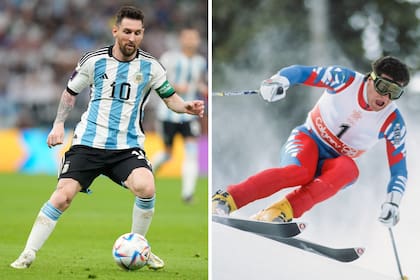 Lionel Messi y el esquiador italiano Alberto Tomba, con quien lo comparó el DT de Polonia
