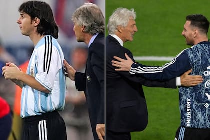 Lionel Messi y José Perkerman, el paso del tiempo y la gratitud compartida. En 2005, cuando el DT lo citó por primera vez a la mayor, dijo: "Es una bendición para el fútbol argentino"